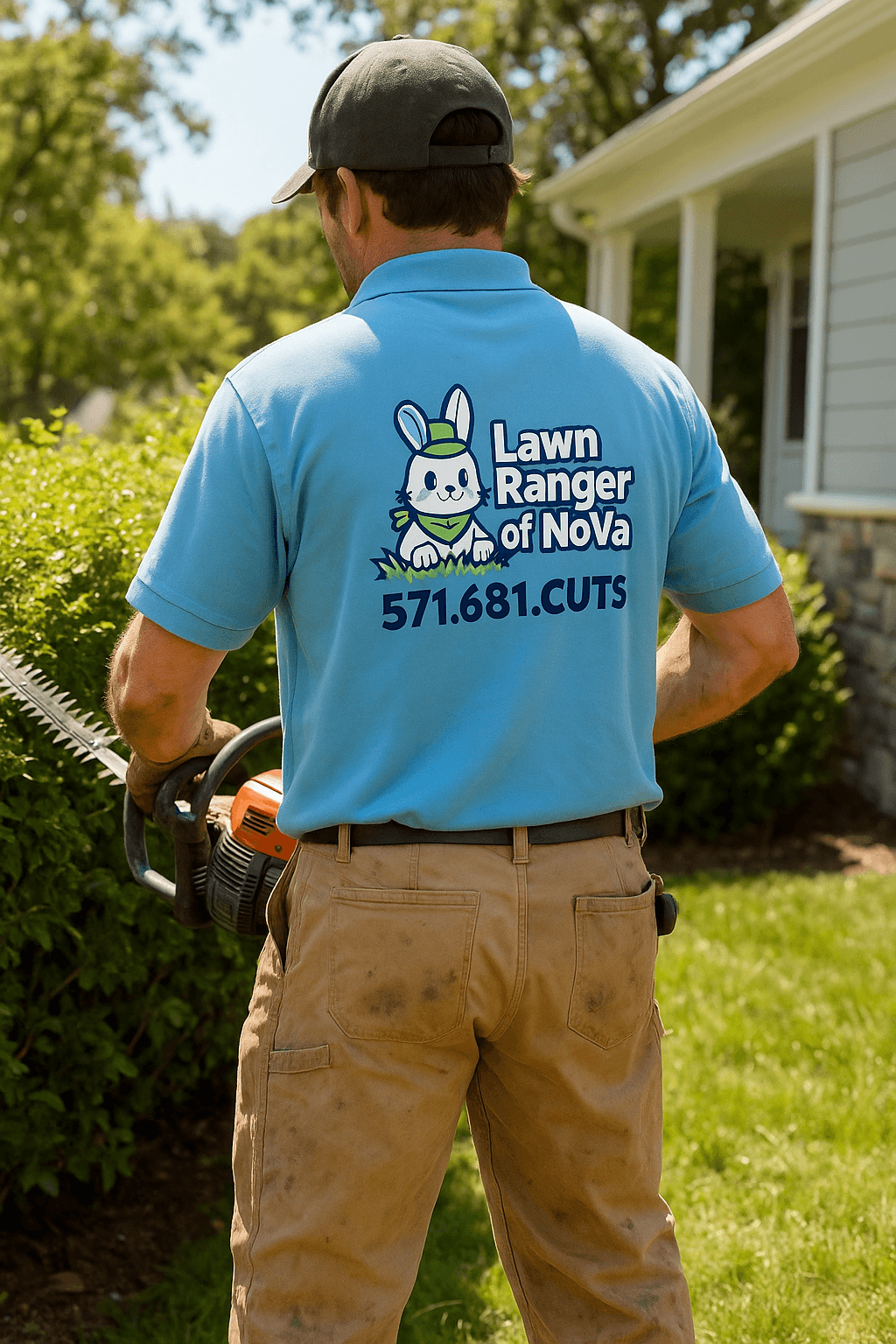 Professional rear yard hedging service