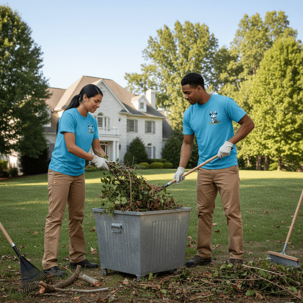 Professional yard cleanup service